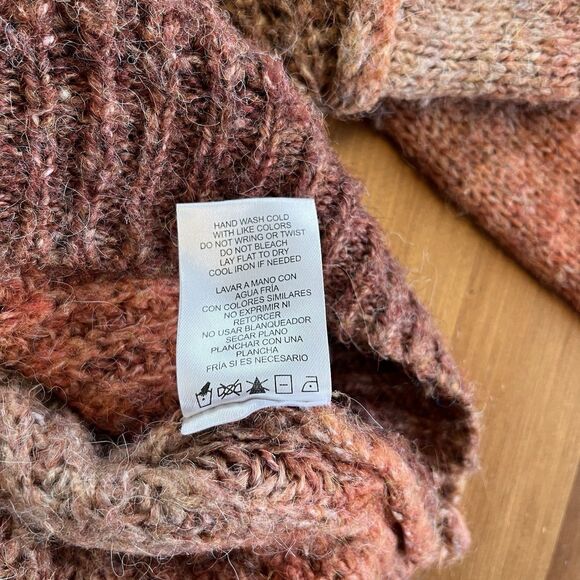 Rewind Women's Sweater Size XL Ombre Brown Tones Oversized Balloon Sleeves Boho - Picture 10 of 12